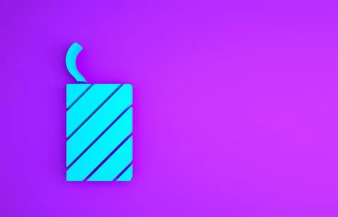 Blue Firework rocket icon isolated on purple background. Concept of fun party Stock Illustration