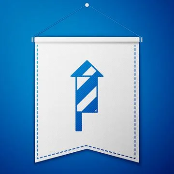 Blue Firework rocket icon isolated on blue background. Concept of fun party Stock Illustration