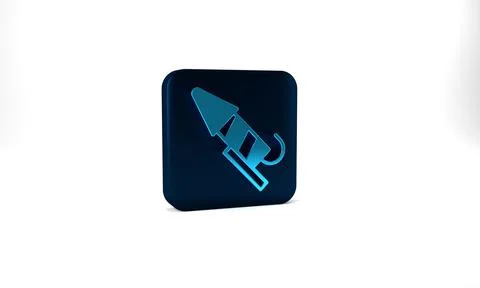 Blue Firework rocket icon isolated on grey background. Concept of fun party Stock Illustration