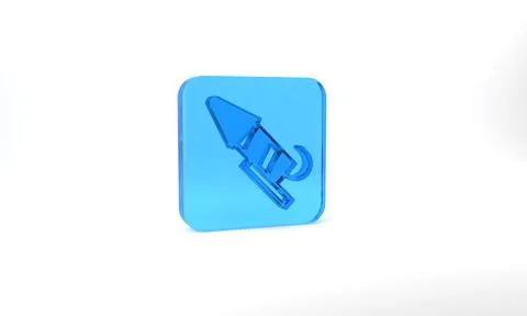 Blue Firework rocket icon isolated on grey background. Concept of fun party Stock Illustration