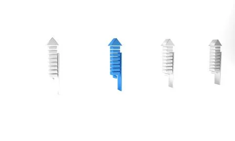 Blue Firework rocket icon isolated on white background. Concept of fun part.. Stockillustratie