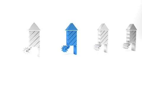 Blue Firework rocket icon isolated on white background. Concept of fun party. Stock Illustration