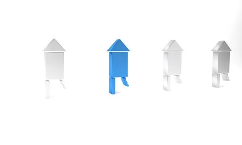 Blue Firework rocket icon isolated on white background. Concept of fun part.. Stock Illustration