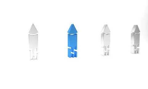 Blue Firework rocket icon isolated on white background. Concept of fun part.. Stock Illustration