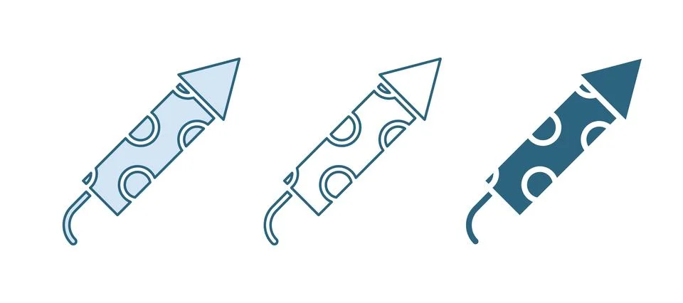 Blue Firework rocket icon isolated on white background. Concept of fun part.. イラスト素材