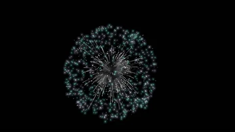 BLUE Firework Single Stock Footage 139903803