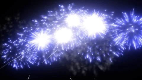 Blue fireworks as background for holidays like New Year, Christmas. V18 Stock Footage 101730209