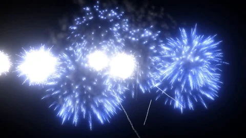 Blue fireworks as background for holidays like New Year, Christmas. V19 Stock Footage 101730210