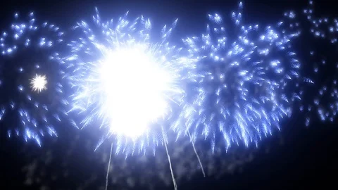 Blue fireworks as background for holidays like New Year, Christmas. V3 Stock Footage 101730425