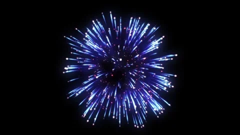 Blue Fireworks Explode Stock Footage 291001356