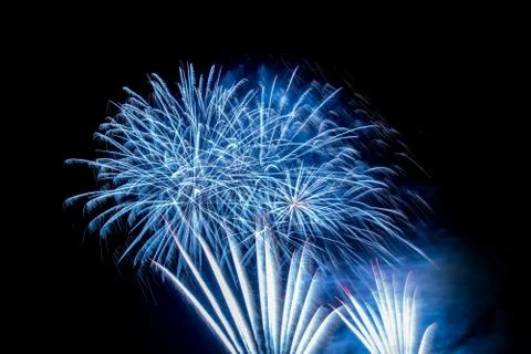 Blue Fireworks Explosion Stock Photos