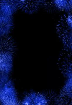 Blue fireworks frame Stock-Illustration
