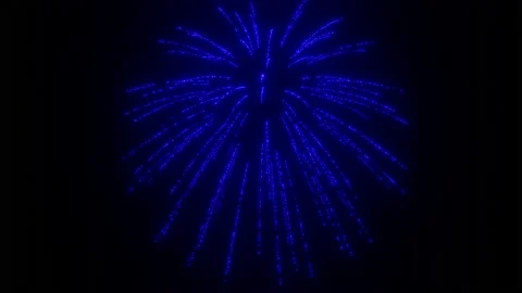 Blue fireworks isolated on black Stock Footage 226437778