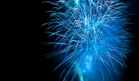 Blue fireworks Stock Photos