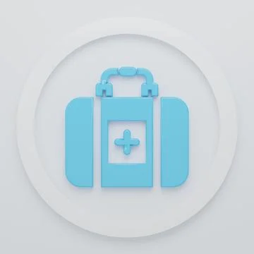 Blue First aid kit icon isolated on white background. Medical box with cros.. Stock Illustration