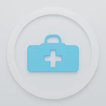 Blue First aid kit icon isolated on white background. Medical box with cros.. Stock Illustration