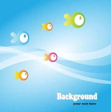 Blue fish background Stock Illustration