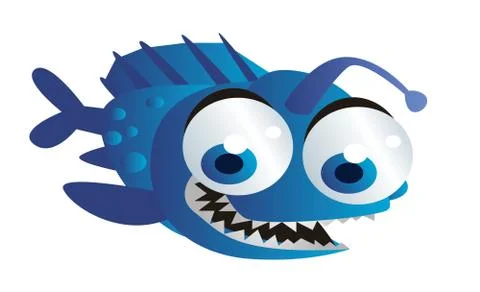 Blue fish cartoon Stock Illustration