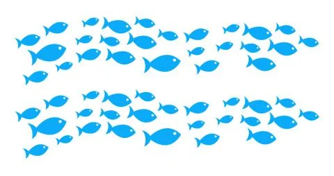 Blue Fish Icons vector Stock Illustration