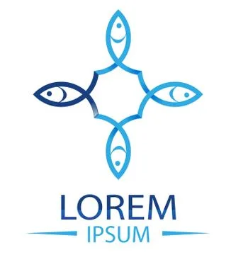 Blue Fish logo template. Creative vector symbol Иллюстрация