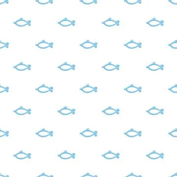 Blue fish pattern creating seamless ocean background design 스톡 일러스트