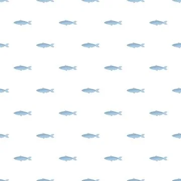 Blue fish swimming creating seamless pattern Ilustración de archivo