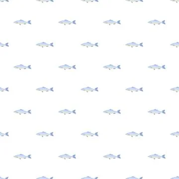 Blue fish swimming seamless pattern background 스톡 일러스트