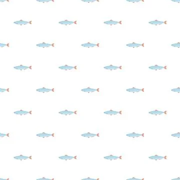 Blue fish swimming in seamless pattern background Stockillustratie