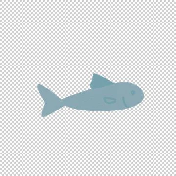 Blue Fish (Transparent Background) Illustrazione stock