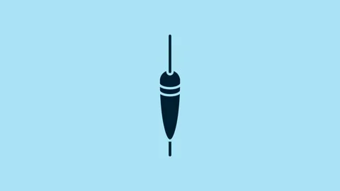 Blue Fishing float icon isolated on blue background. Fishing tackle. 4K Video Stock Footage 231428909
