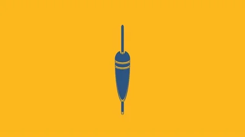 Blue Fishing float icon isolated on orange background. Fishing tackle. 4K Video Stock Footage 234277520