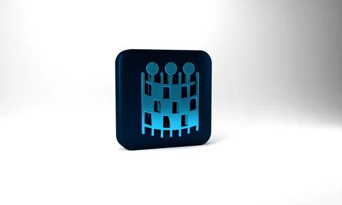 Blue Fishing net pattern icon isolated on grey background. Fishing tackle. Blue Stock Illustration
