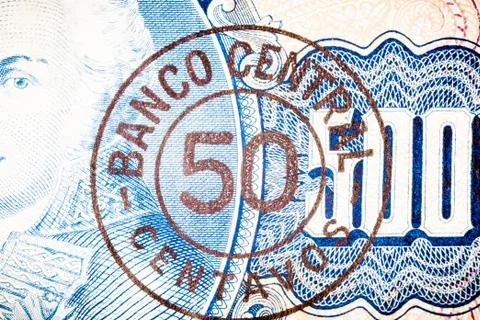 Blue five hundred Bill Stock Photos