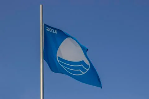 Blue Flag 2015 on the sky background 2 Stock Photos