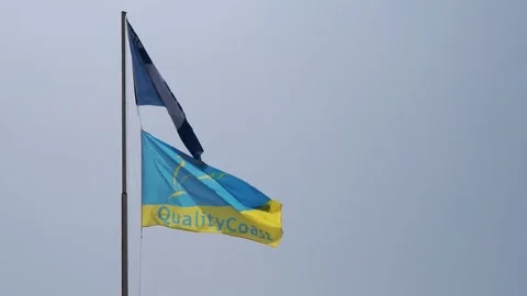 Blue Flag and Quality Coast Award Video stock 73330947