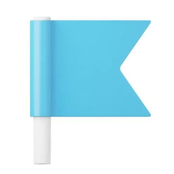 Blue flag high quality 3D render illustration icon. イラスト素材