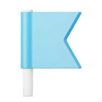 Blue flag high quality 3D render illustration icon. イラスト素材