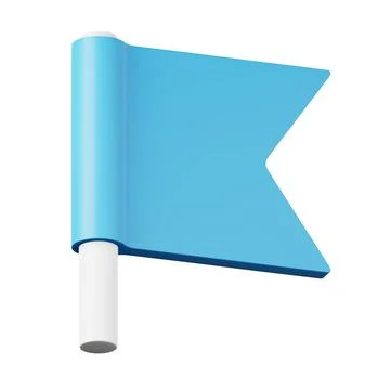 Blue flag high quality 3D render illustration icon. イラスト素材