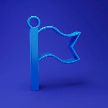 Blue Flag icon isolated on blue background. Victory, winning and conquer ad.. Stock Illustration