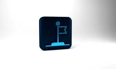 Blue Flag icon isolated on grey background. Victory, winning and conquer Stock Illustration