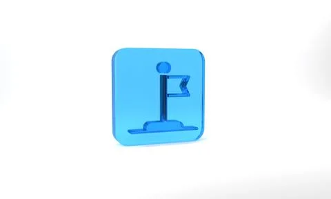 Blue Flag icon isolated on grey background. Victory, winning and conquer Stock Illustration