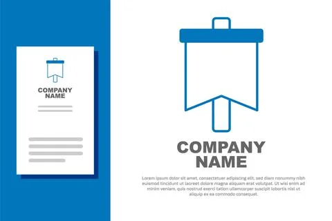 Blue Flag icon isolated on white background. Victory, winning and conquer Stock Illustration