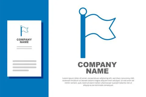 Blue Flag icon isolated on white background. Victory, winning and conquer Stock Illustration