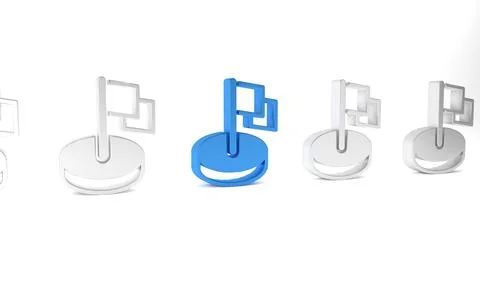 Blue Flag icon isolated on white background. Victory, winning and conquer a.. Stock Illustration