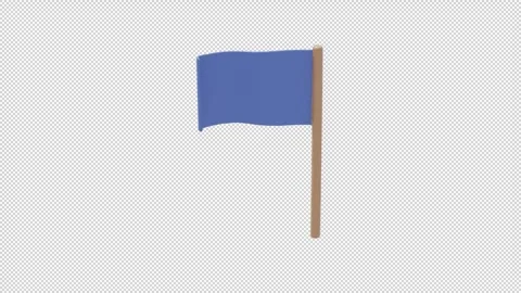 Blue flag - Loop Alpha HD ProRes Stock Footage 328354541