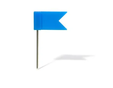 Blue flag pin with shadow 库存照片
