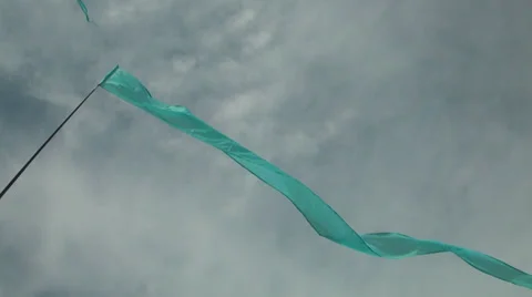 Blue flag in the sky Stock Footage 29659592