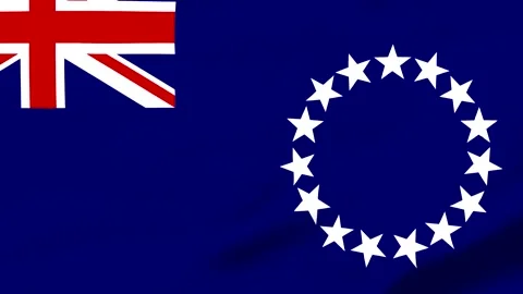 Blue flag with union jack and stars on transparent background Video stock 343573697