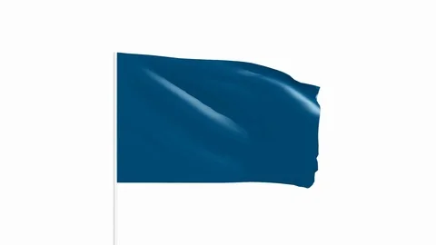 Blue flag on white background Stock Footage 101154609