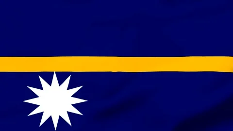 Blue flag with yellow stripe and white star symbol Vídeo Stock 343573252